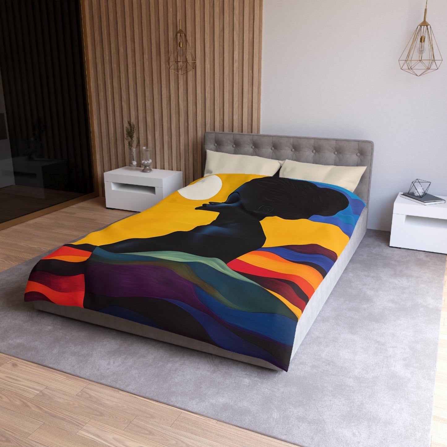 Bohemian Sunset Microfiber Duvet Cover | Vibrant Home Decor, Bedroom Makeover, Gift for Her, Cozy Bedding, Artistic Bed Linen