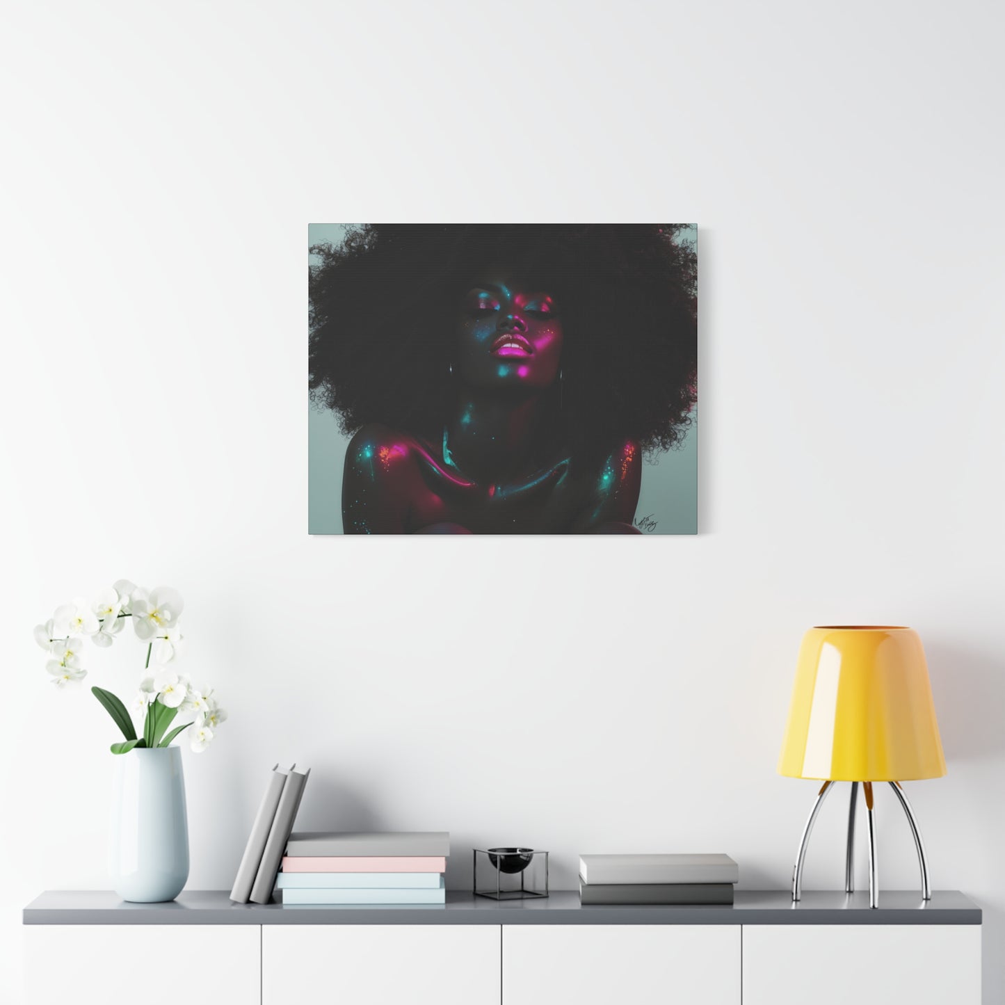 Sometimes It's A Little Hot Afrocentric Black Woman Art Canvas Wall Print