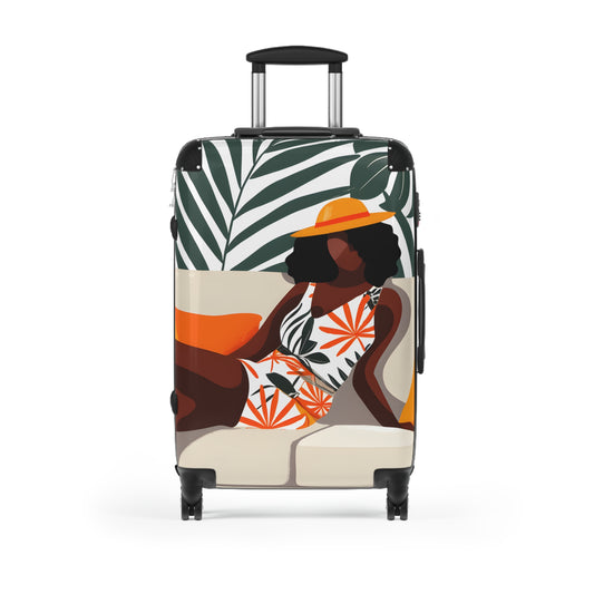 Relaxing In Abstract Black Art Hardshell Hardside Lockable Spinner Suitcase Luggage - Xtreme Shopper