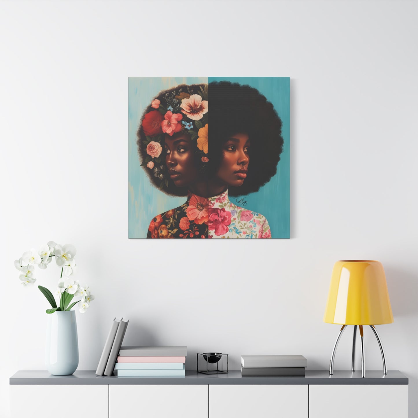 Duality Afrocentric Black Woman Art Canvas Wall Print