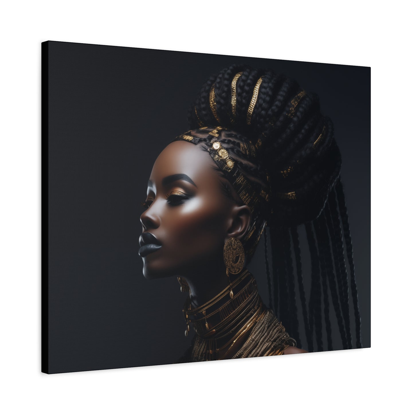 Hair Goals Afrocentric Black Woman Art Canvas Wall Print