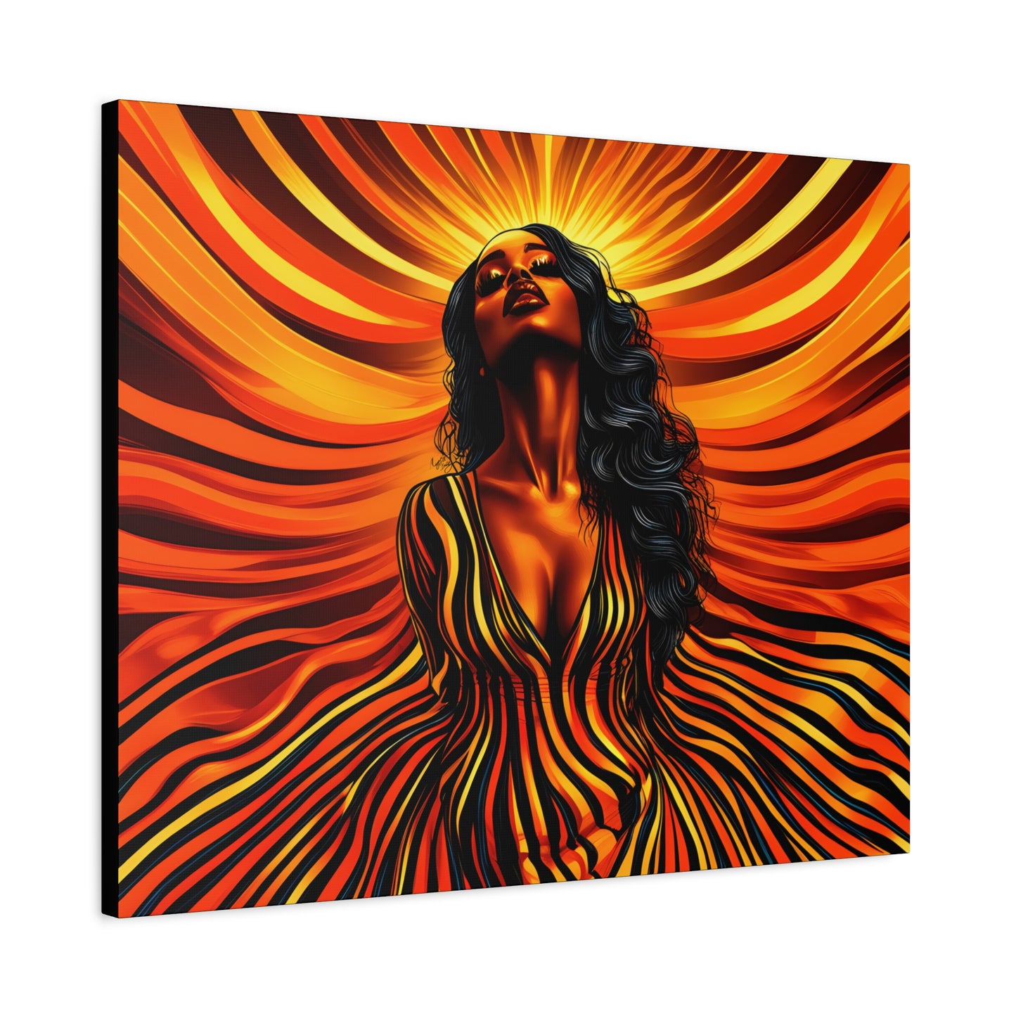 Autumn Rises Black Woman Art Canvas Wall Print