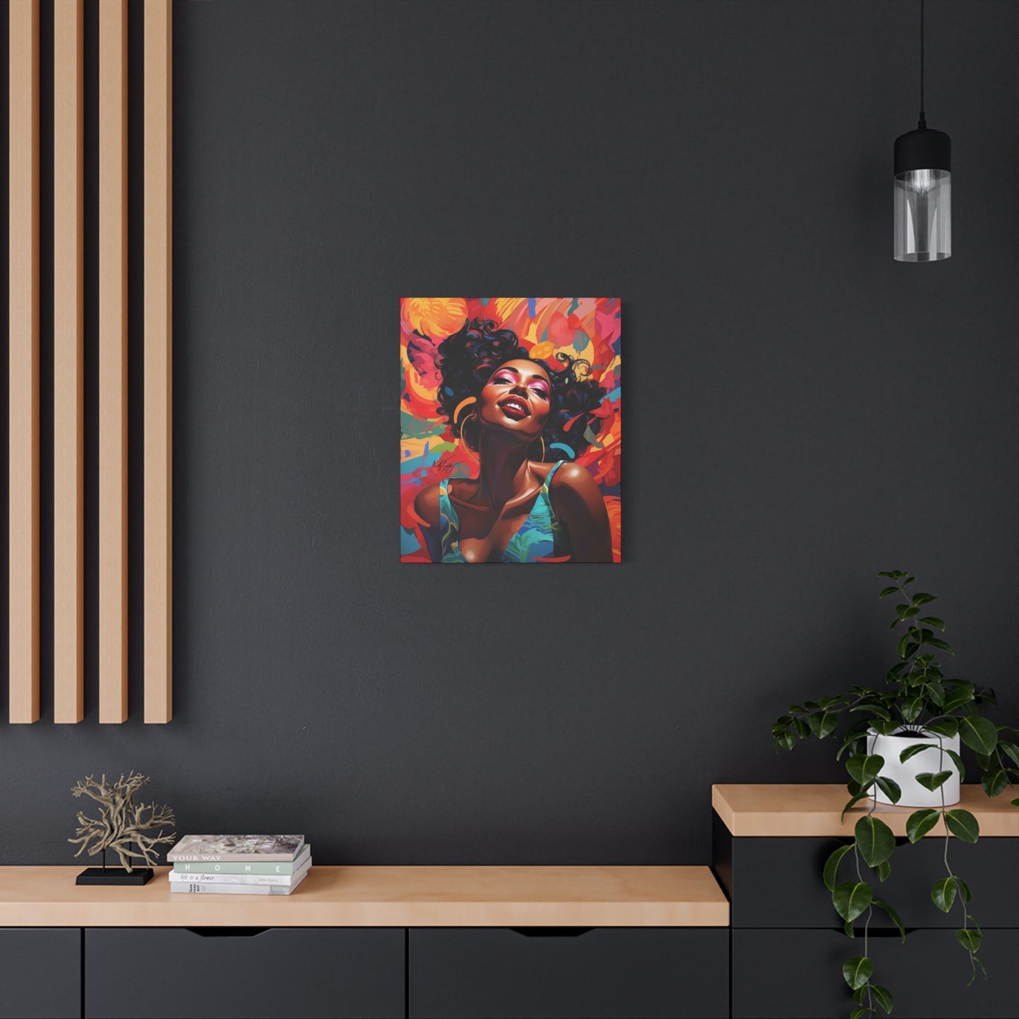 I Am The Embodiment Of Black Joy Afrocentric Black Woman Abstract Art Canvas Wall Print
