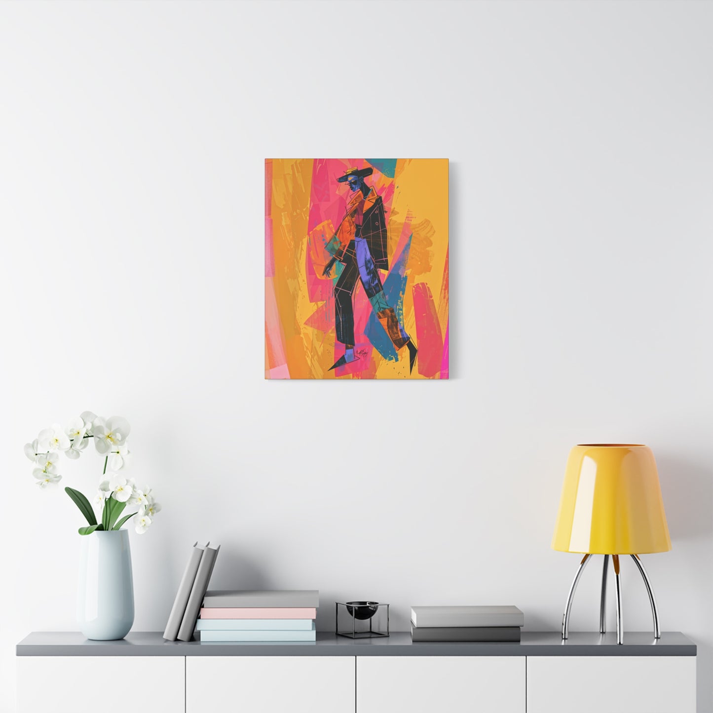 So Cool Afrocentric Black Man Abstract Art Canvas Wall Print