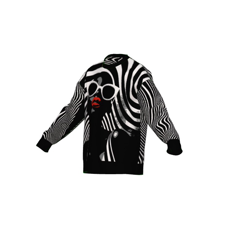 In Black and White Afrocentric Black Woman Crewneck Sweater