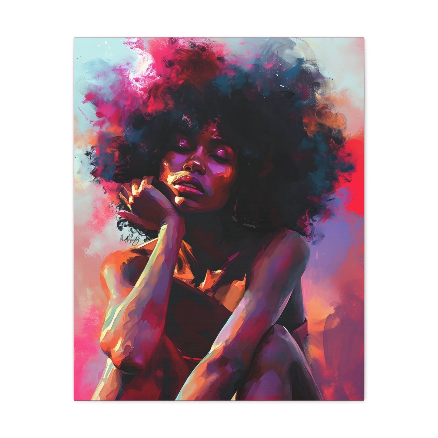 Lord Not Today Afrocentric Black Woman Abstract Art Canvas Wall Print
