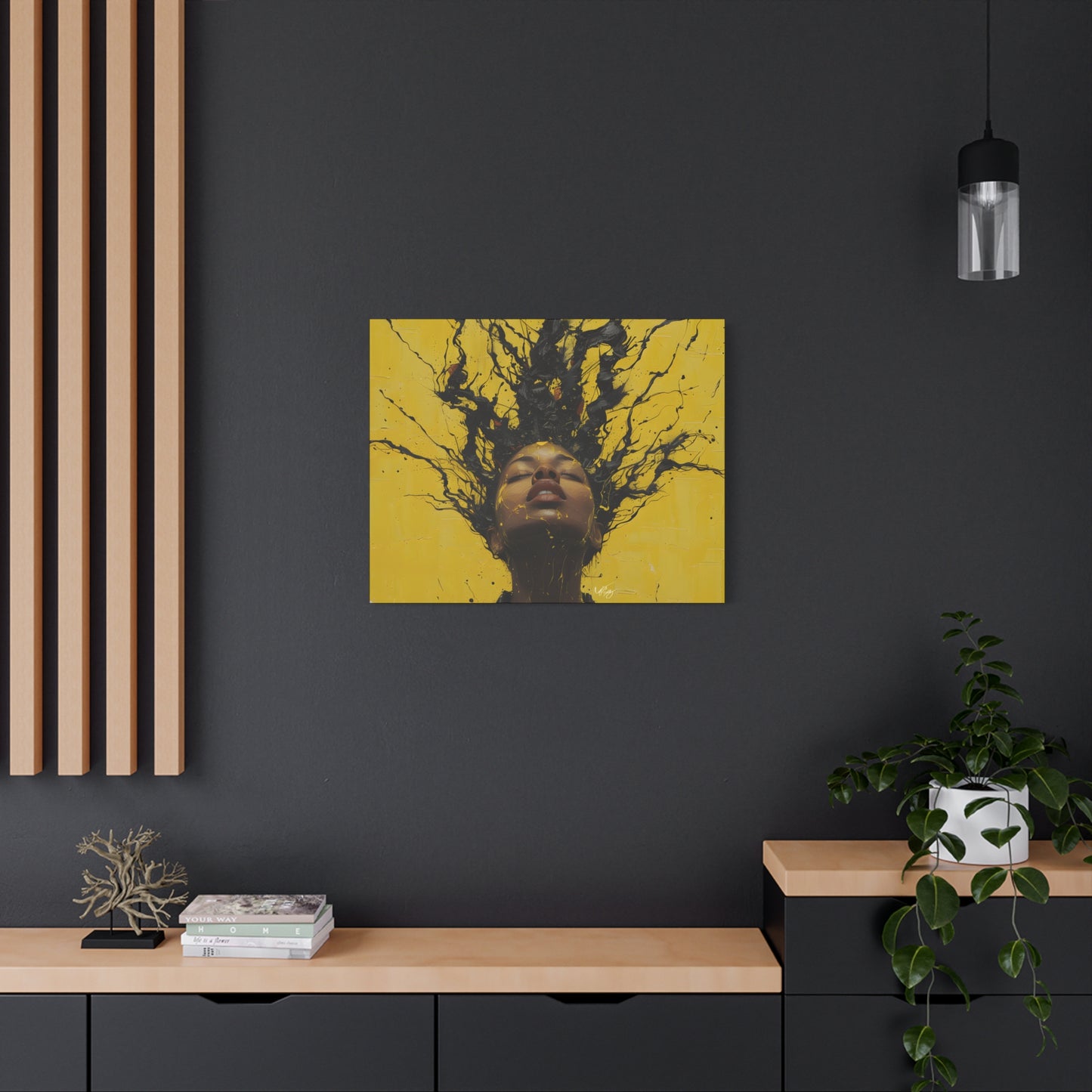 Hype Afrocentric Black Woman Art Canvas Wall Print