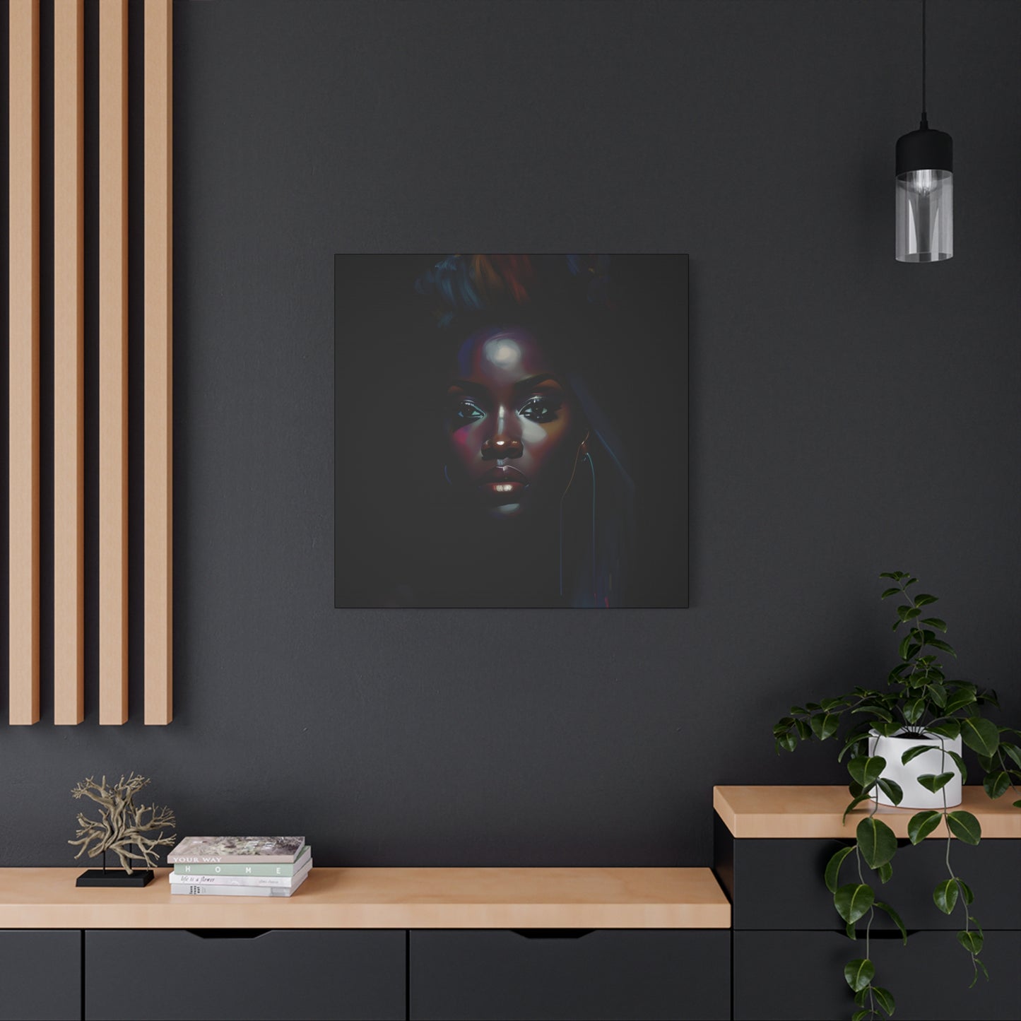 The Look Black Woman Abstract Artwork Canvas Wall Print