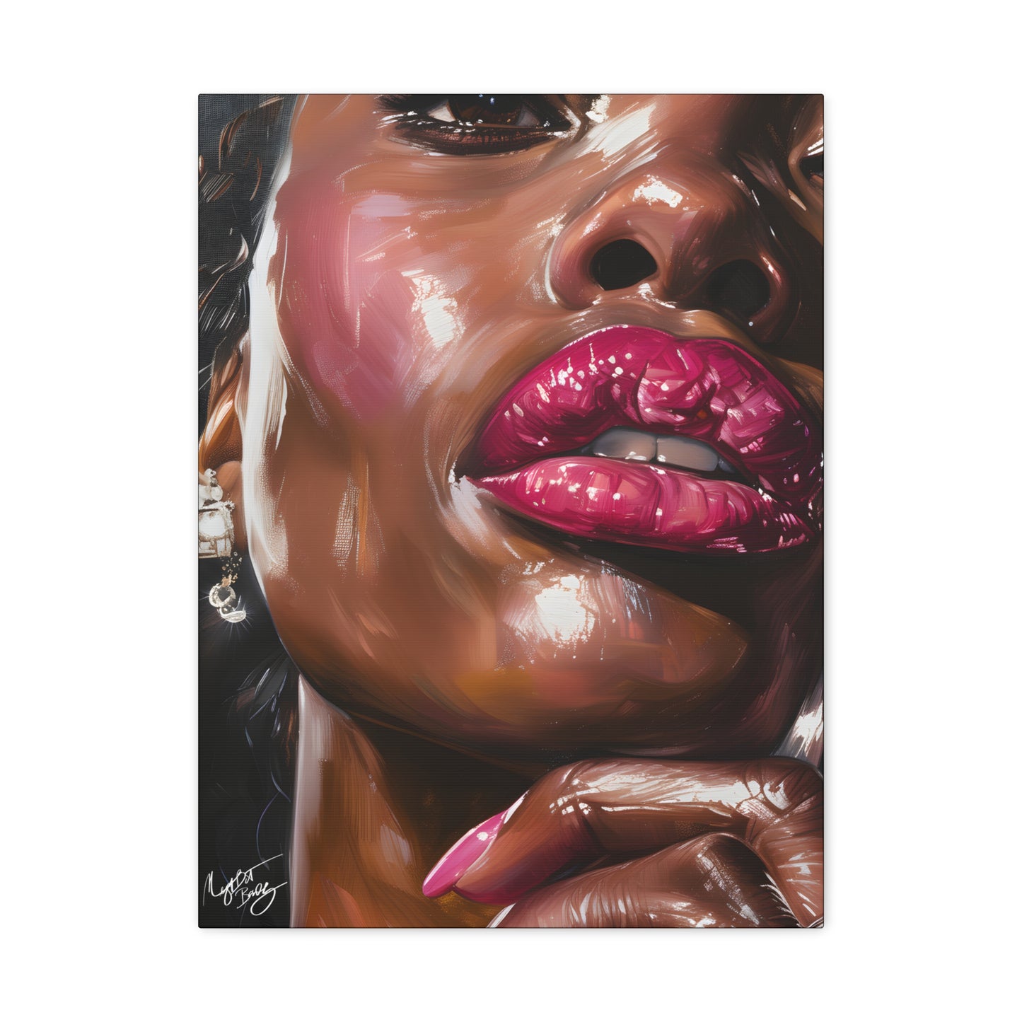 Let Me Tell You A Secret Afrocentric Black Woman Art Canvas Wall Print