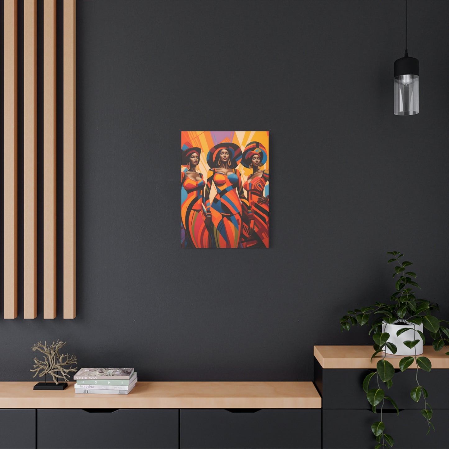 The Sisters Afrocentric Abstract Fantasy Black Woman Art Canvas Wall Print