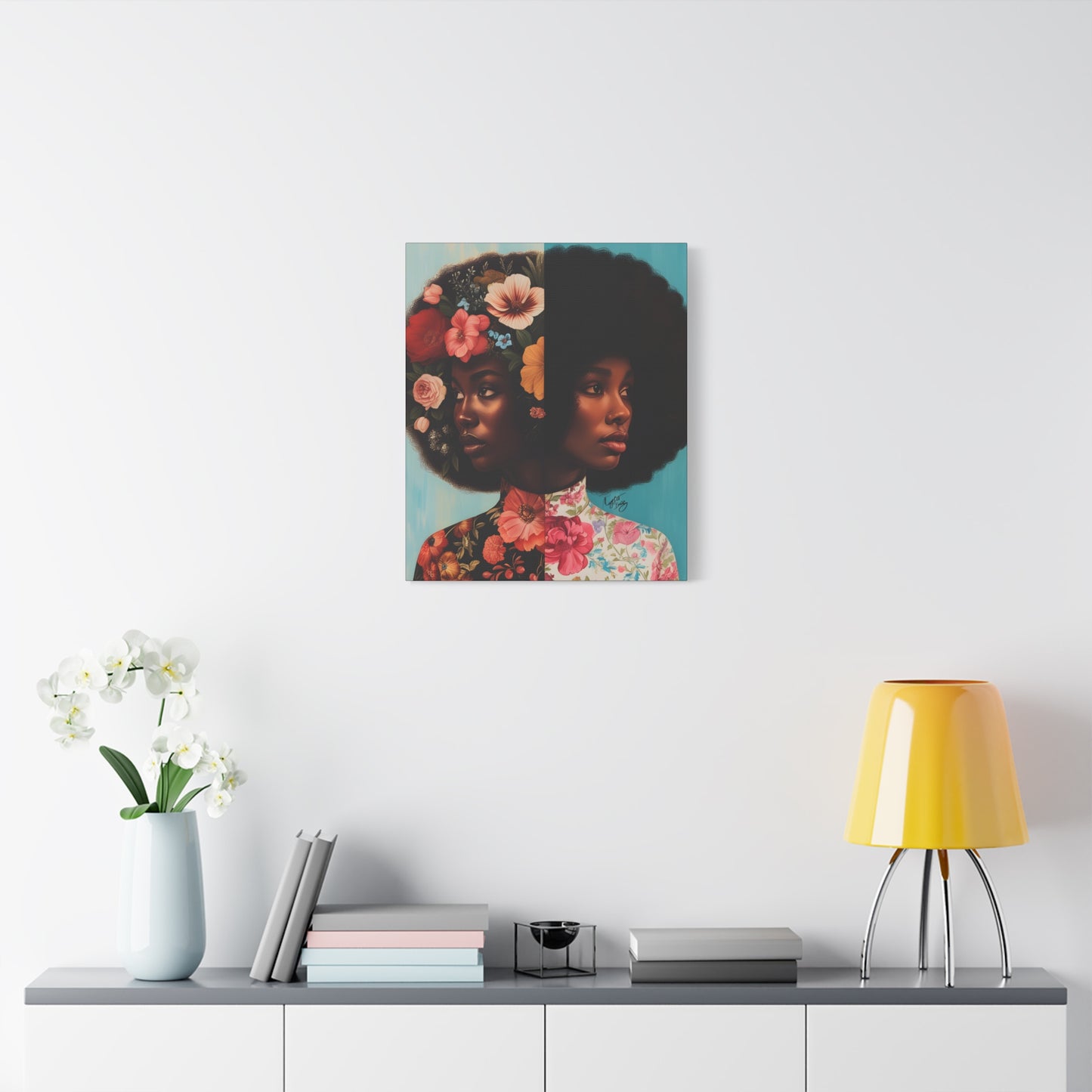 Duality Afrocentric Black Woman Art Canvas Wall Print