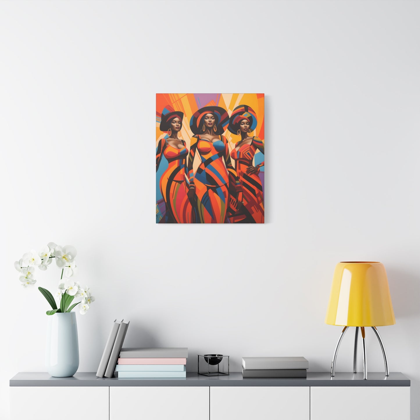 The Sisters Afrocentric Abstract Fantasy Black Woman Art Canvas Wall Print