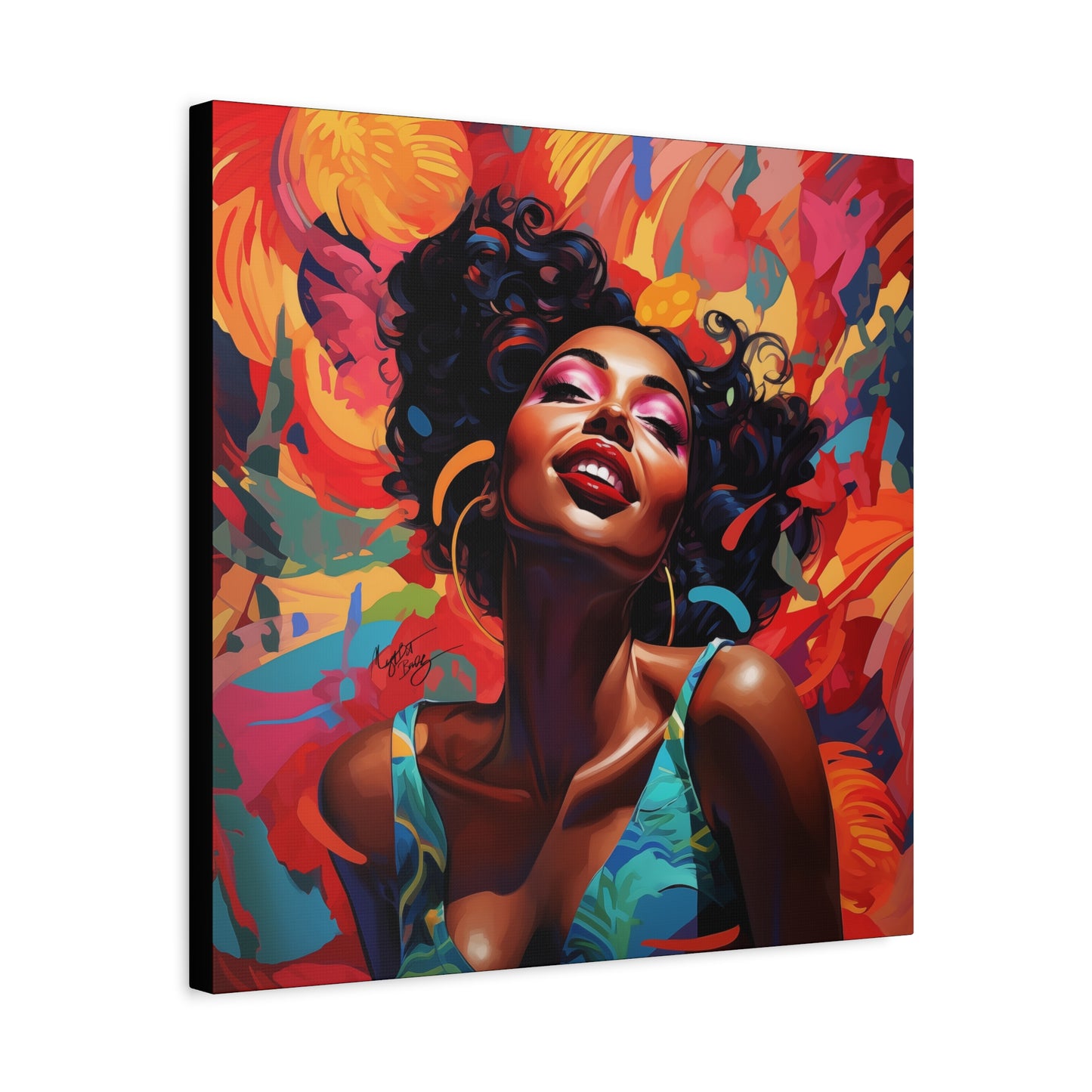 I Am The Embodiment Of Black Joy Afrocentric Black Woman Abstract Art Canvas Wall Print