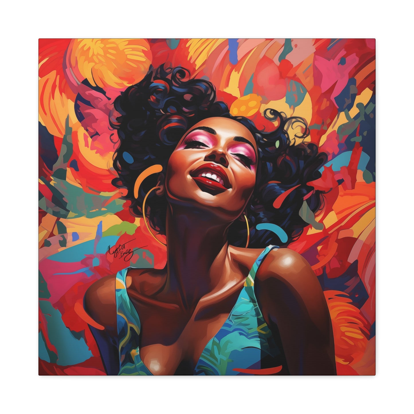 I Am The Embodiment Of Black Joy Afrocentric Black Woman Abstract Art Canvas Wall Print