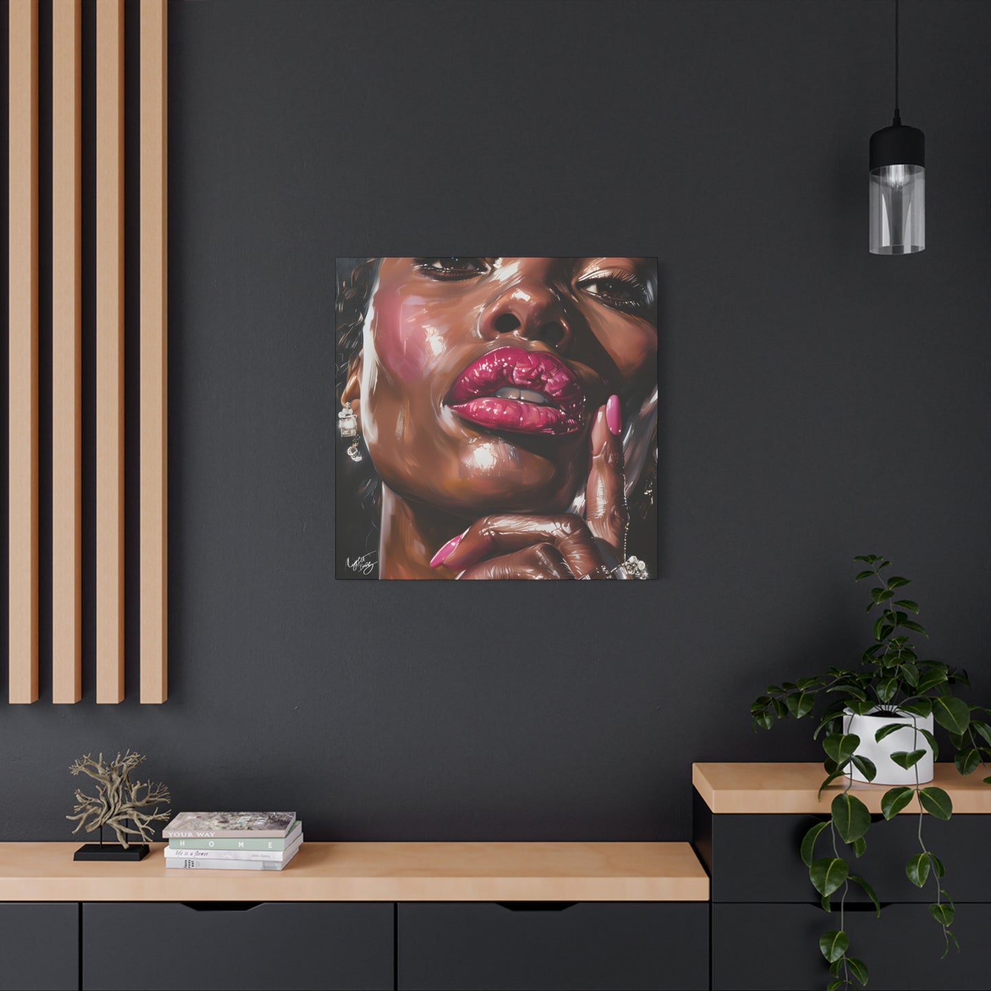 Let Me Tell You A Secret Afrocentric Black Woman Art Canvas Wall Print