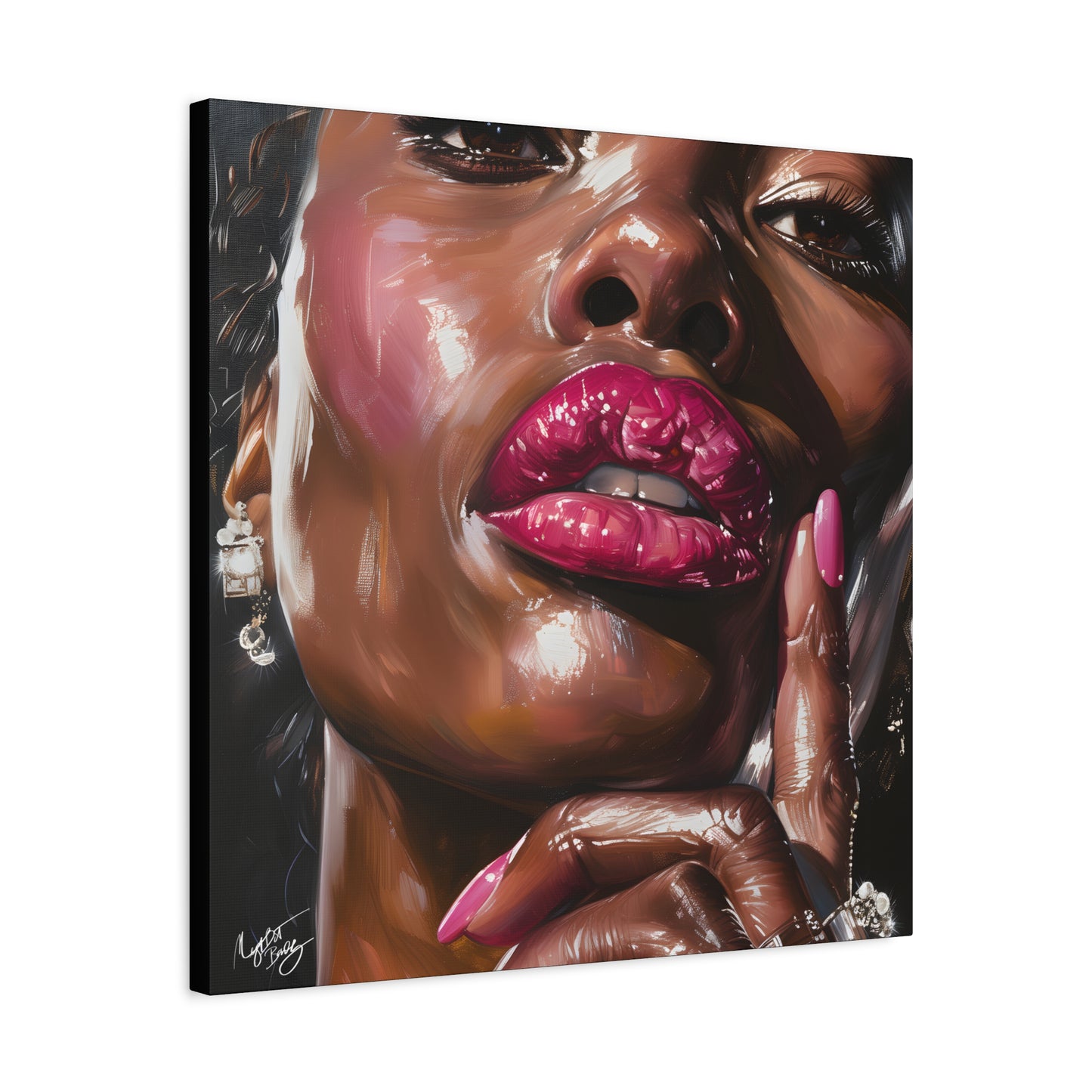 Let Me Tell You A Secret Afrocentric Black Woman Art Canvas Wall Print
