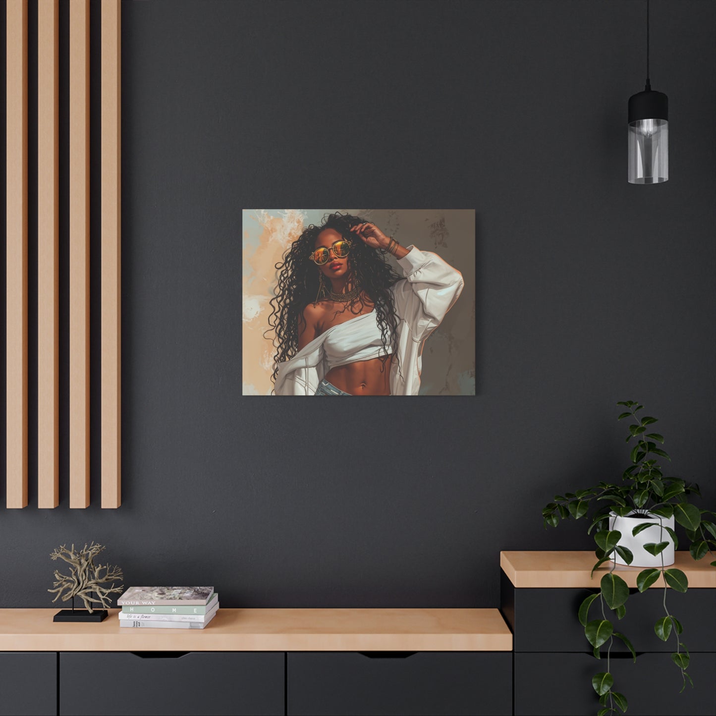 Never Let Them See You Sweat Afrocentric Black Woman Art Canvas Wall Print