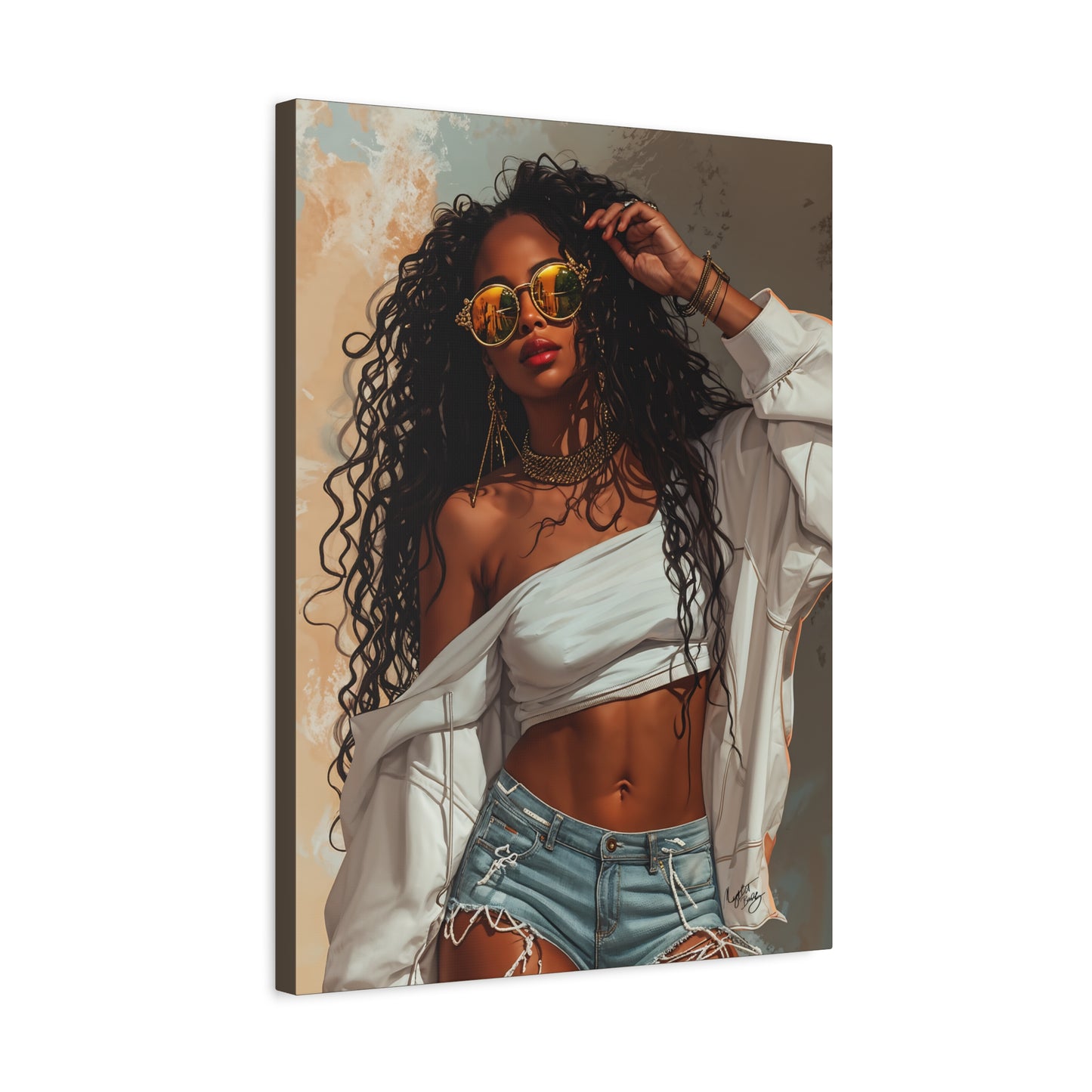Never Let Them See You Sweat Afrocentric Black Woman Art Canvas Wall Print