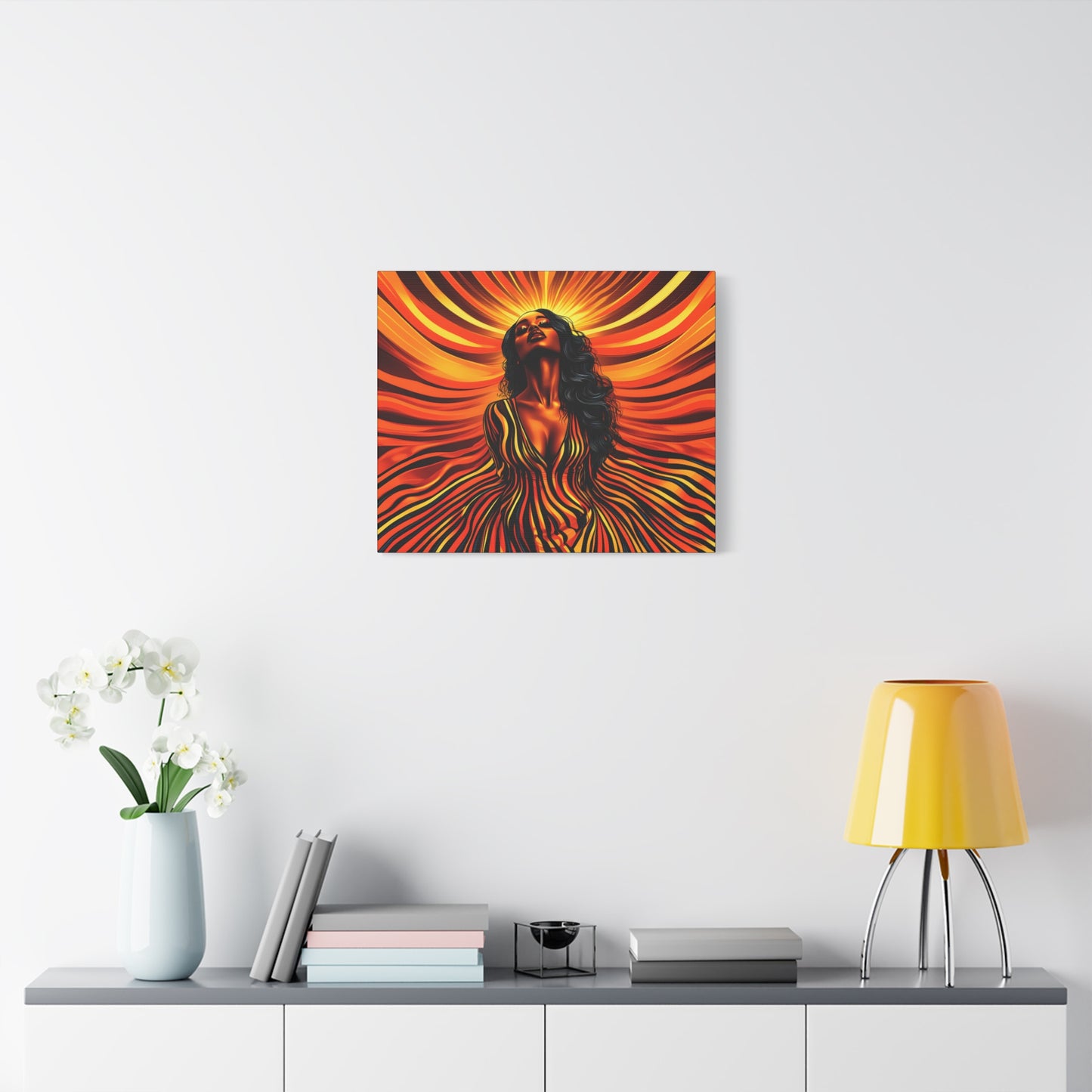 Autumn Rises Black Woman Art Canvas Wall Print