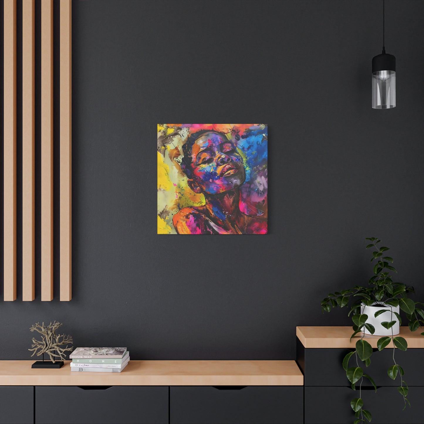 Beautiful and At Peace Afrocentric Black Woman Art Canvas