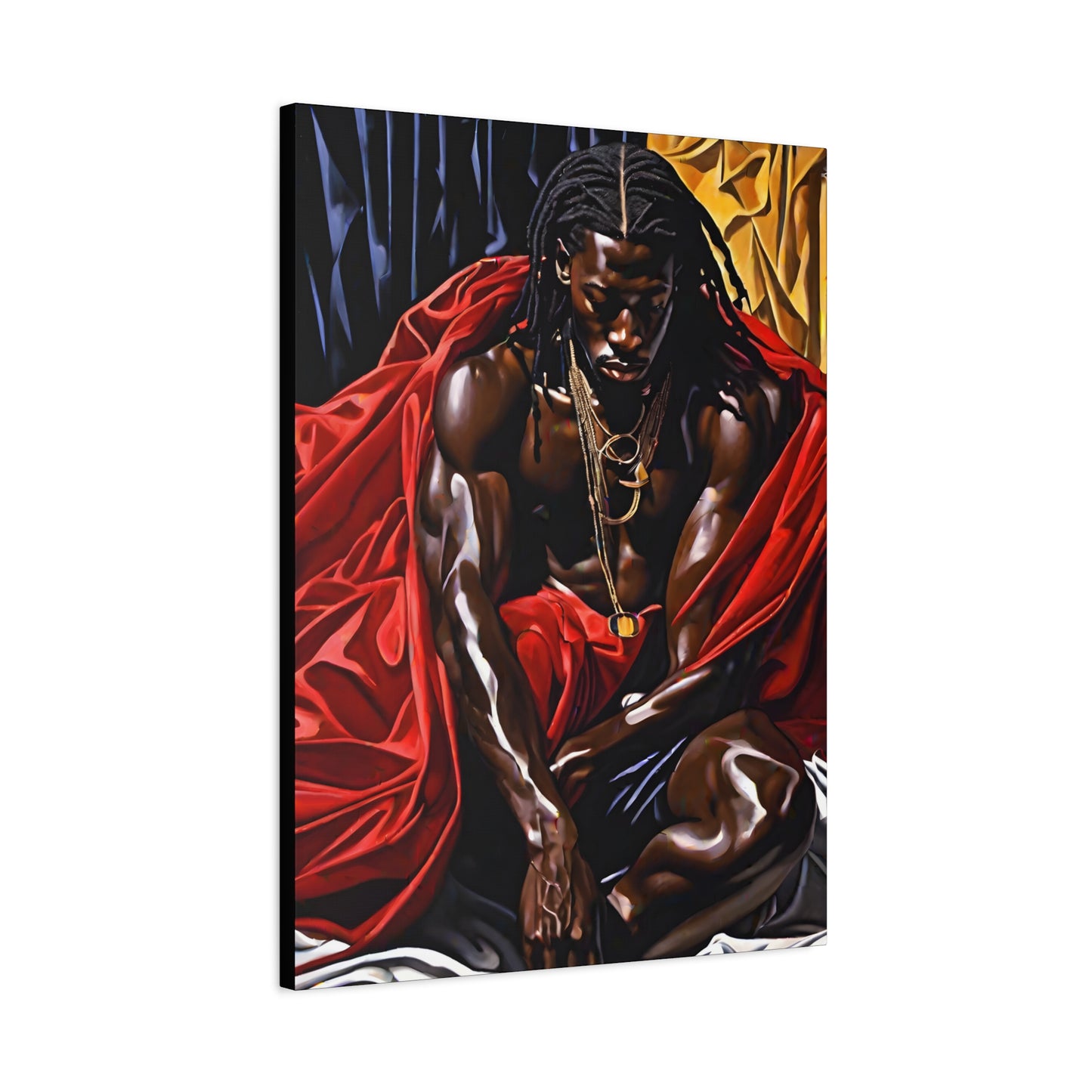 Thoughts And Desires Afrocentric Black Artwork Canvas Wall Print