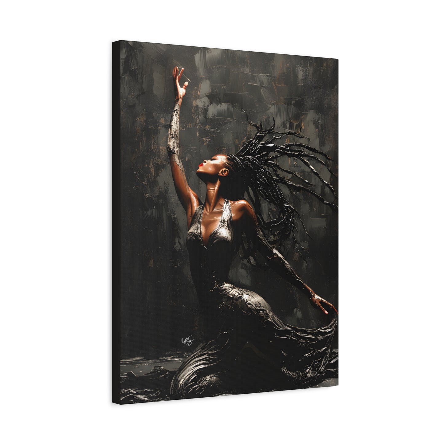 Dance In The Dark Afrocentric Black Woman Art Canvas Wall Print