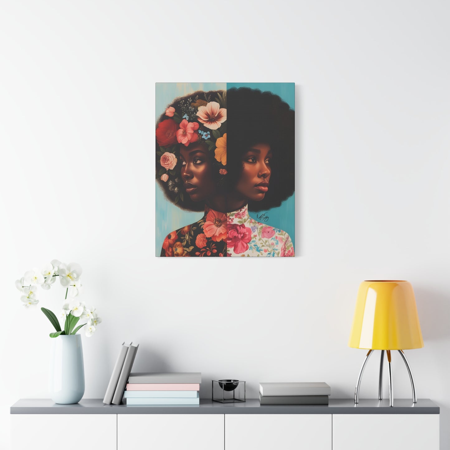 Duality Afrocentric Black Woman Art Canvas Wall Print