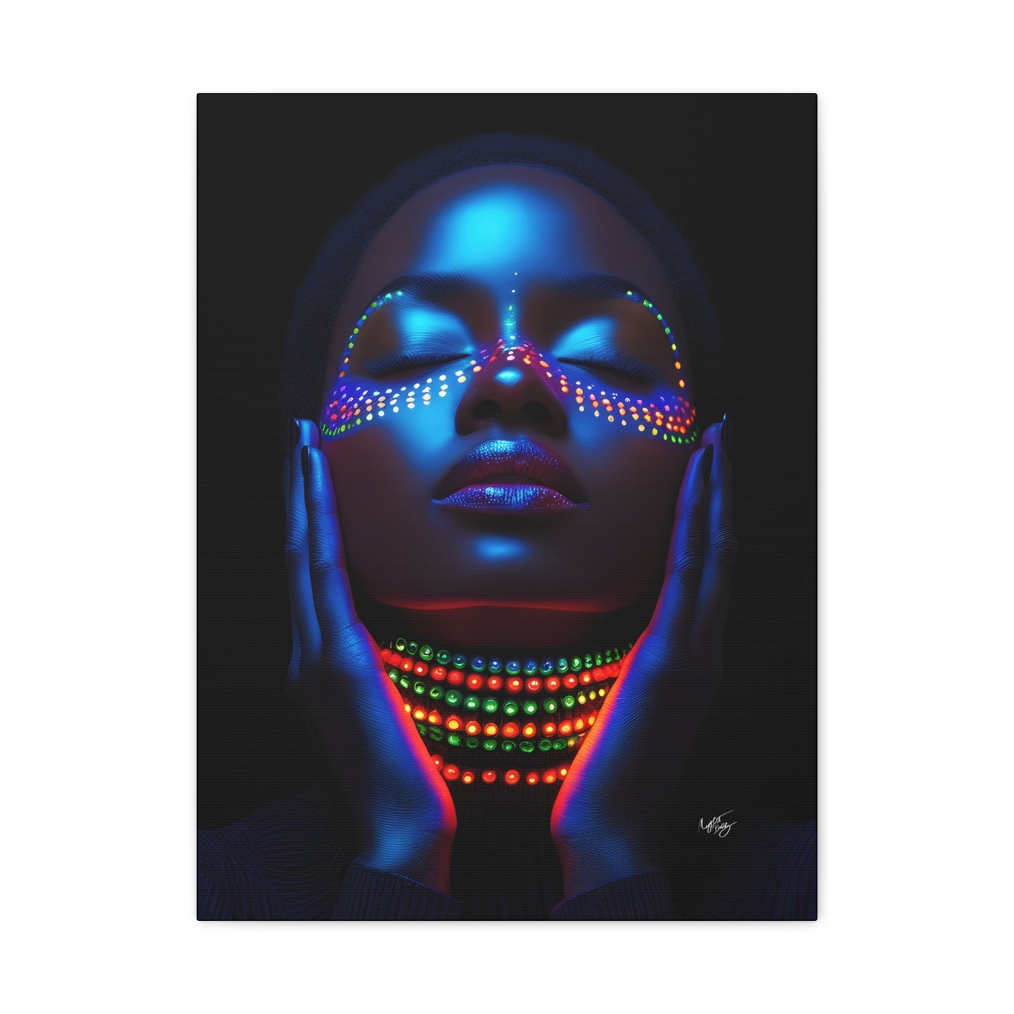 My Future Is Brighter Than The Darkness Black Woman Art Canvas Wall Print