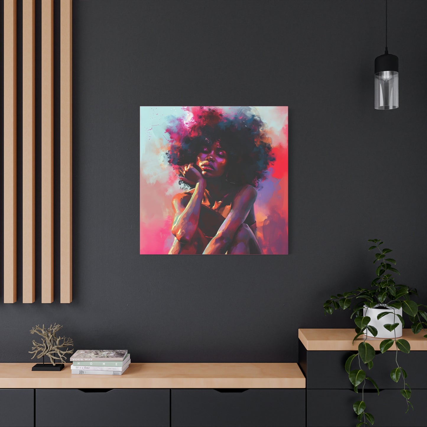 Lord Not Today Afrocentric Black Woman Abstract Art Canvas Wall Print
