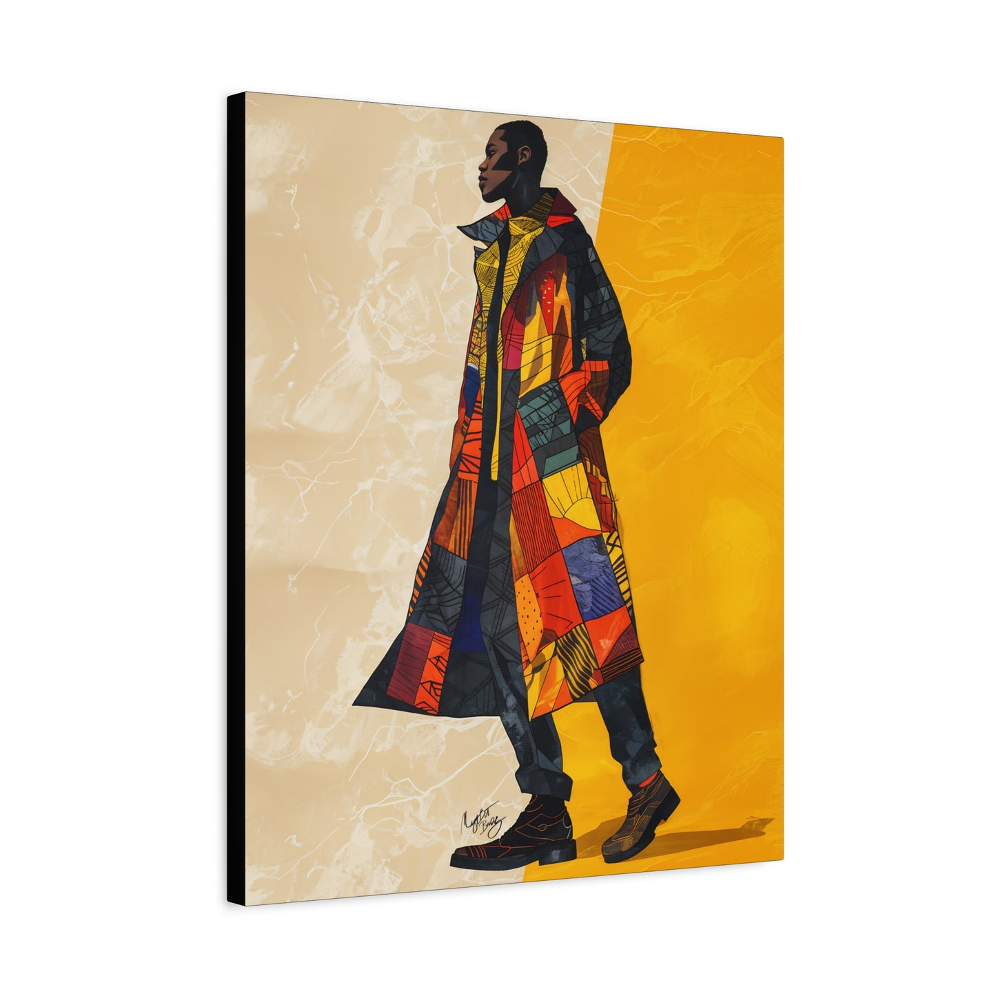 I Am Fashion Forward Afrocentric Black Man Abstract Art Canvas Wall Print