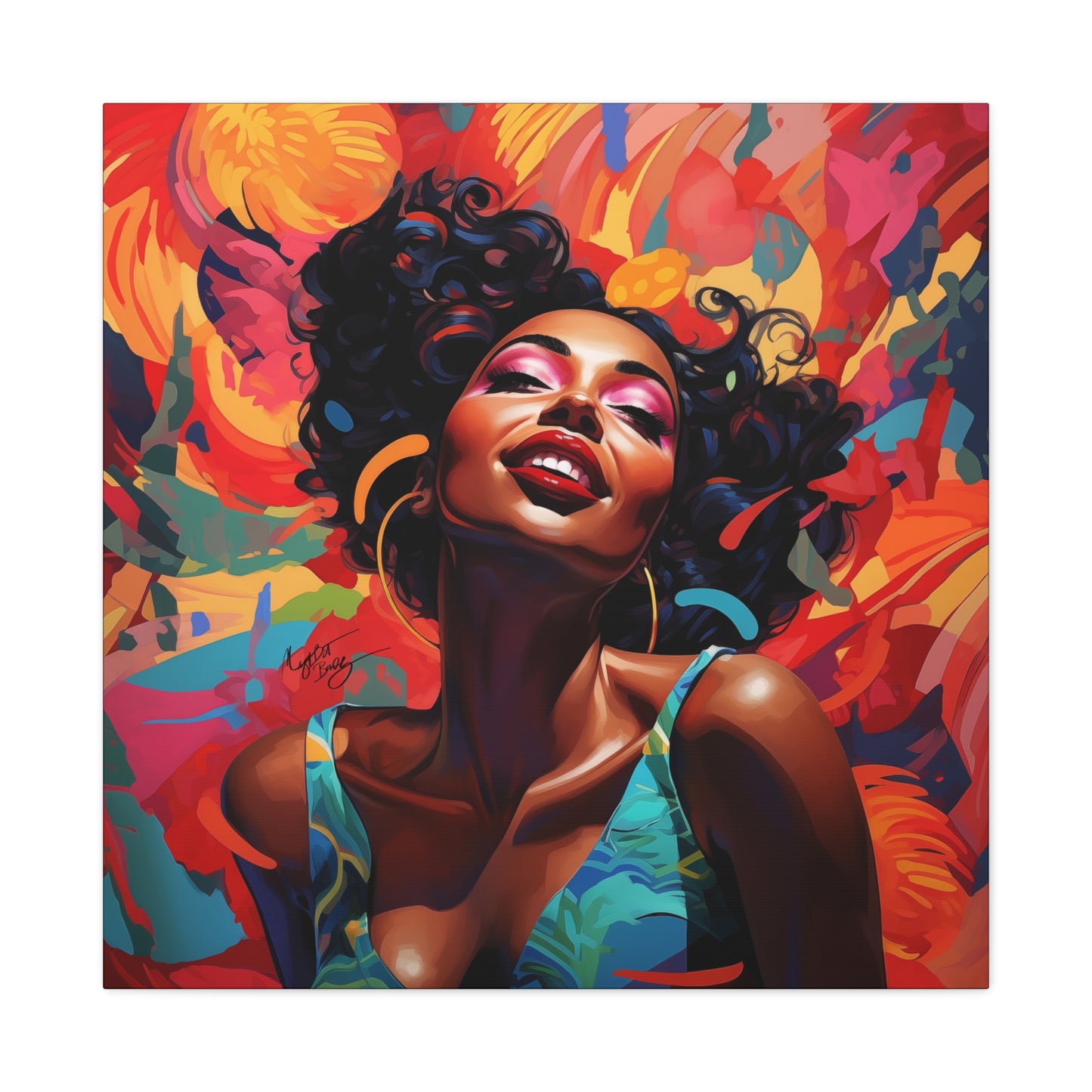 I Am The Embodiment Of Black Joy Afrocentric Black Woman Abstract Art Canvas Wall Print