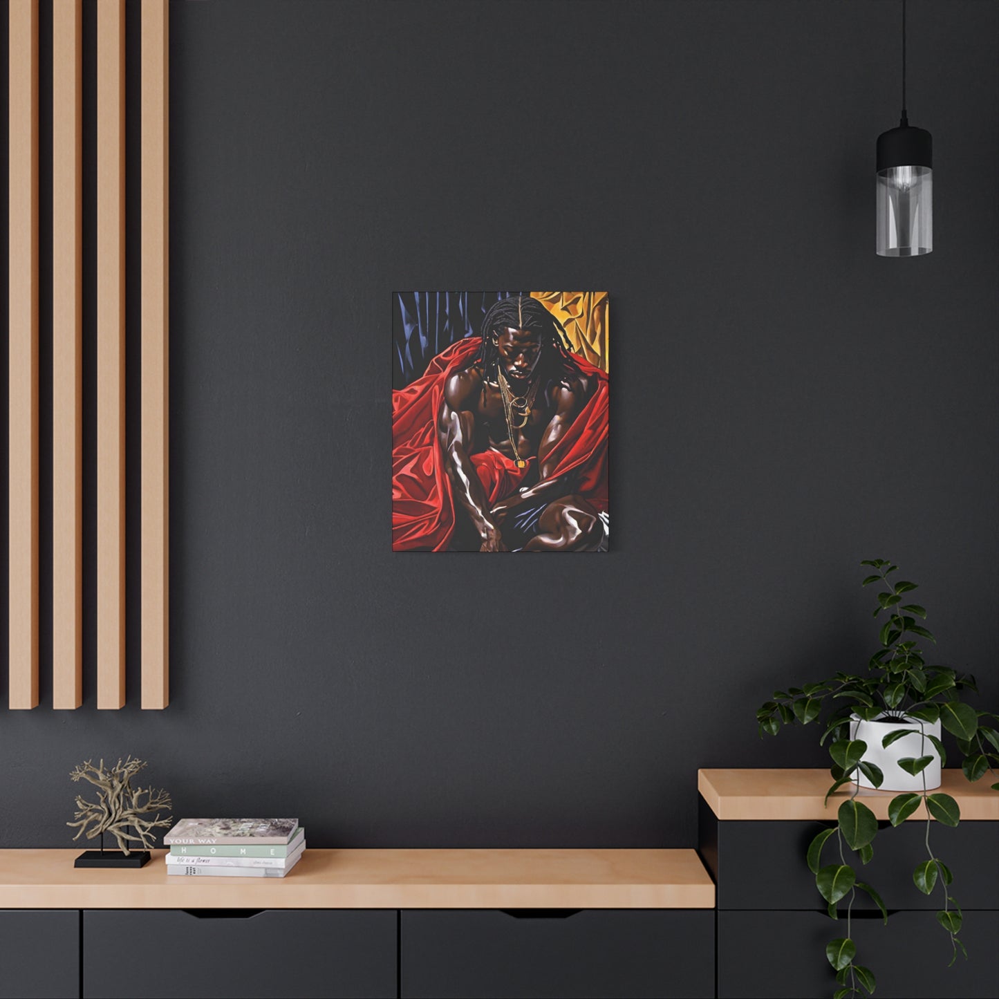 Thoughts And Desires Afrocentric Black Artwork Canvas Wall Print
