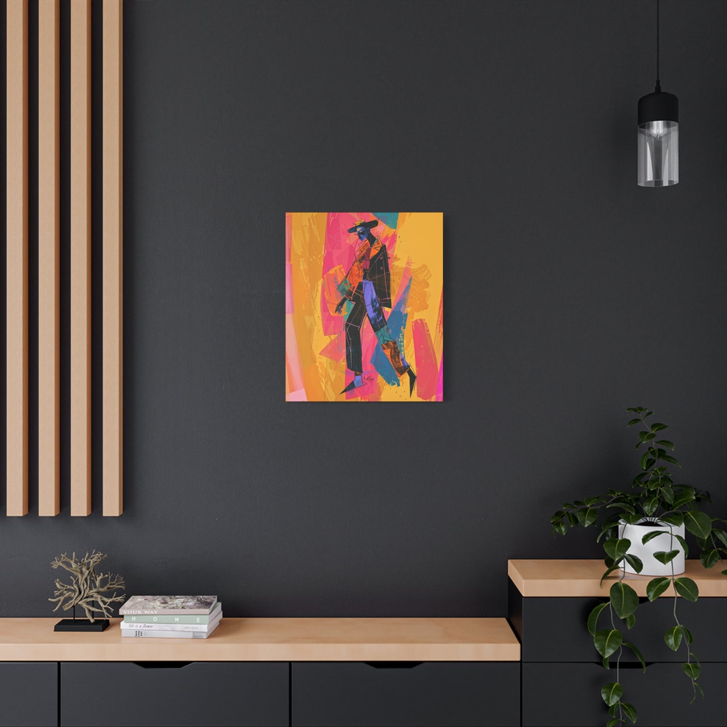 So Cool Afrocentric Black Man Abstract Art Canvas Wall Print
