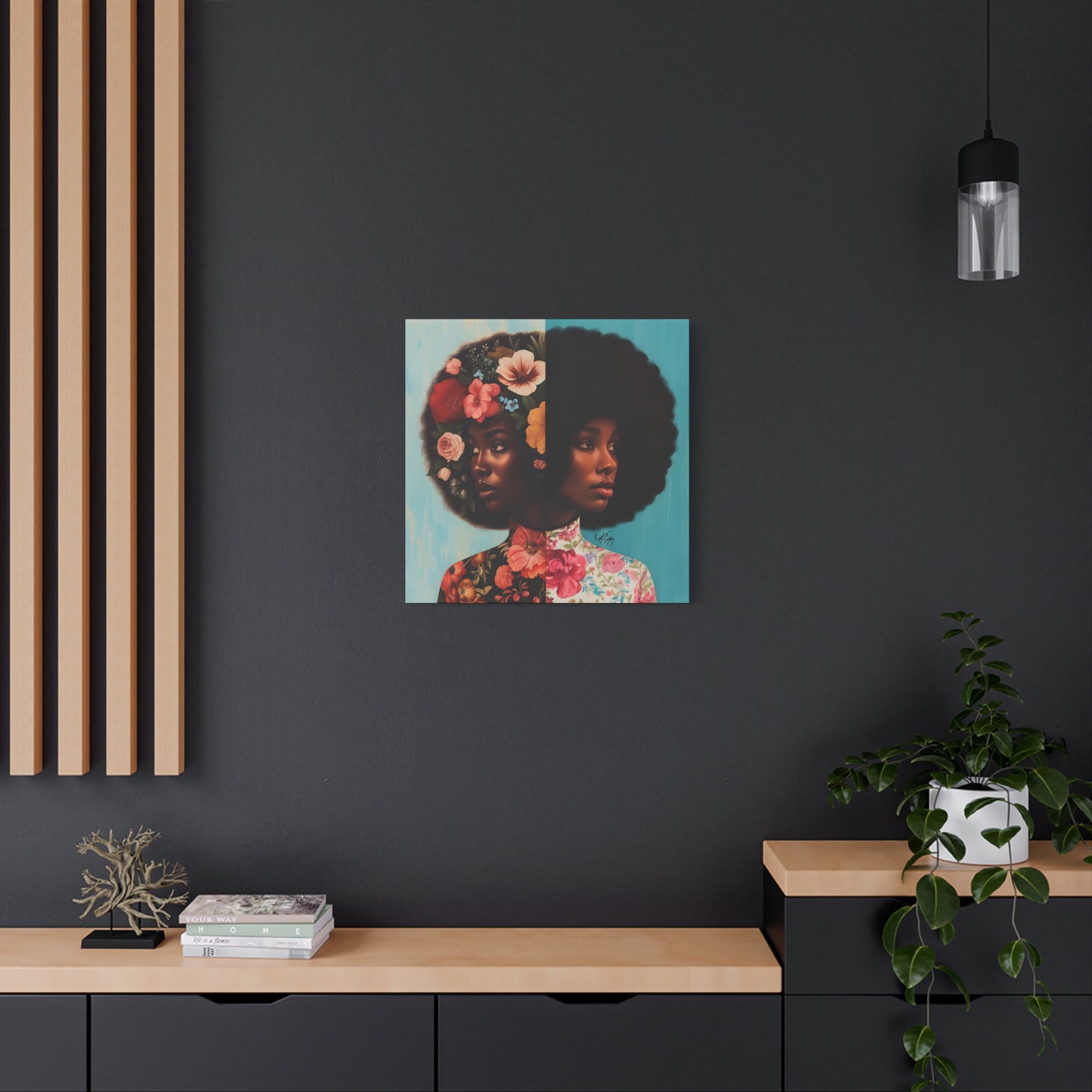 Duality Afrocentric Black Woman Art Canvas Wall Print