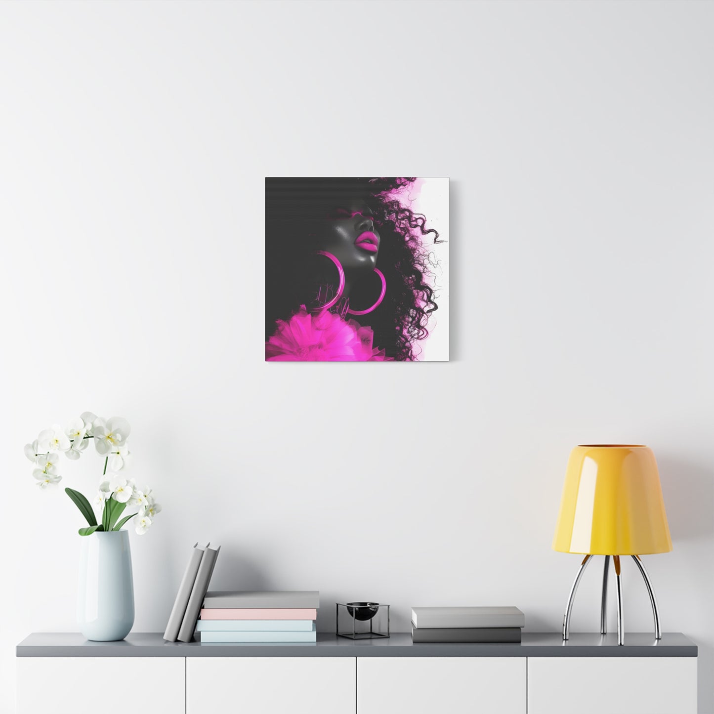 This Pink Is A Mood Afrocentric Black Woman Art Canvas Wall Print