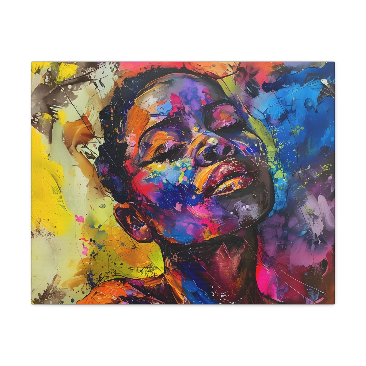 Beautiful and At Peace Afrocentric Black Woman Art Canvas