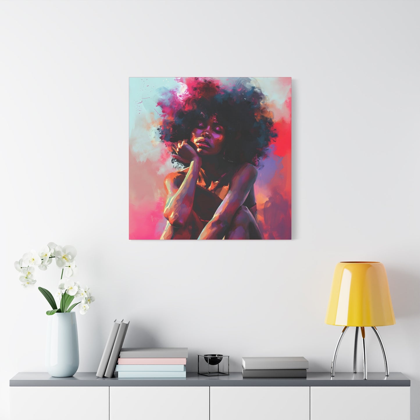 Lord Not Today Afrocentric Black Woman Abstract Art Canvas Wall Print