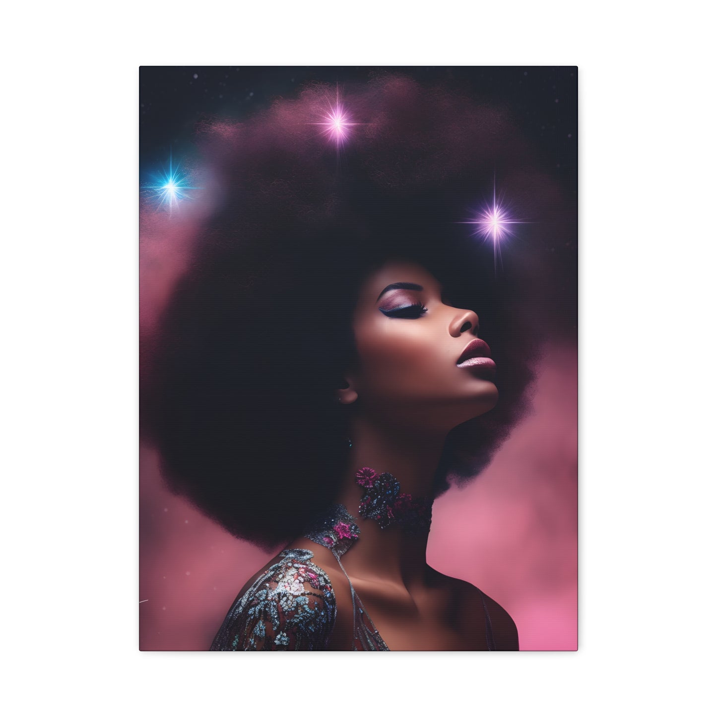 An Afrocentric Universe Fantasy Black Woman Canvas Wall Print