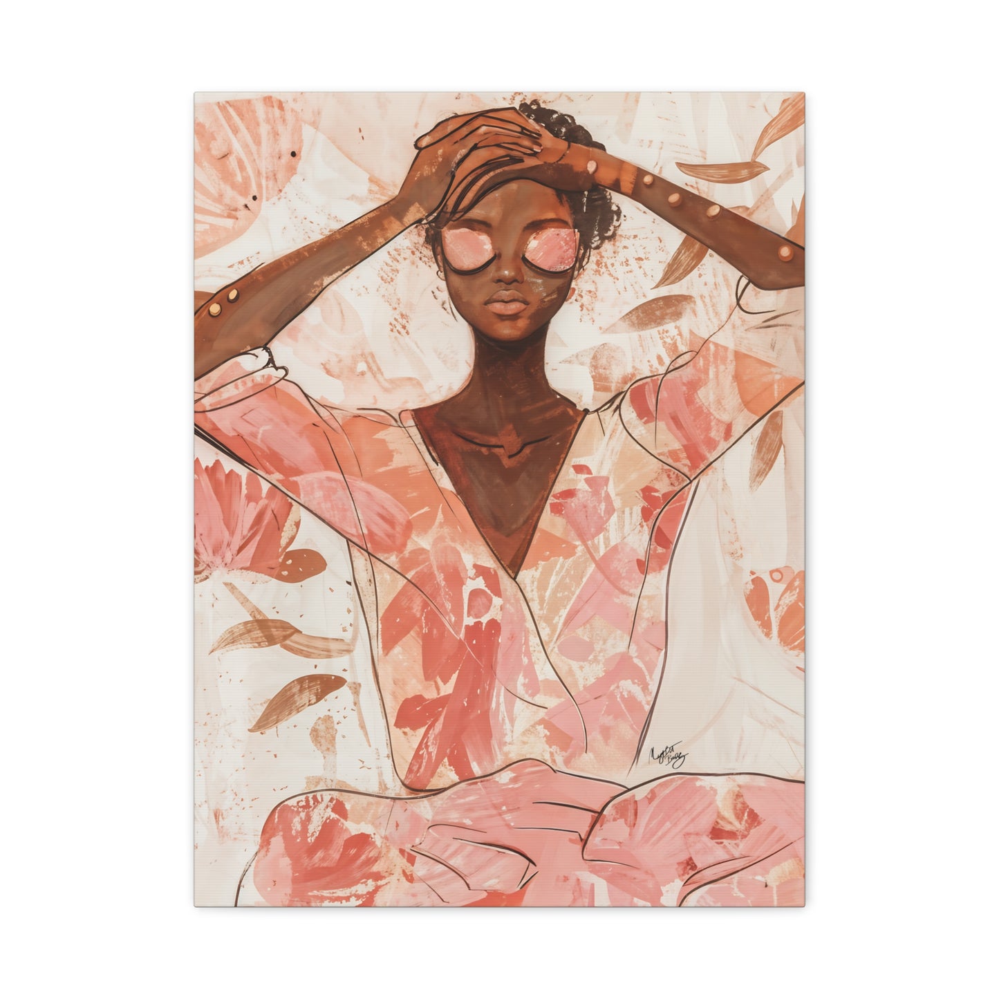 Relax It Will Be Okay Afrocentric Black Woman Abstract Art Canvas Wall Print