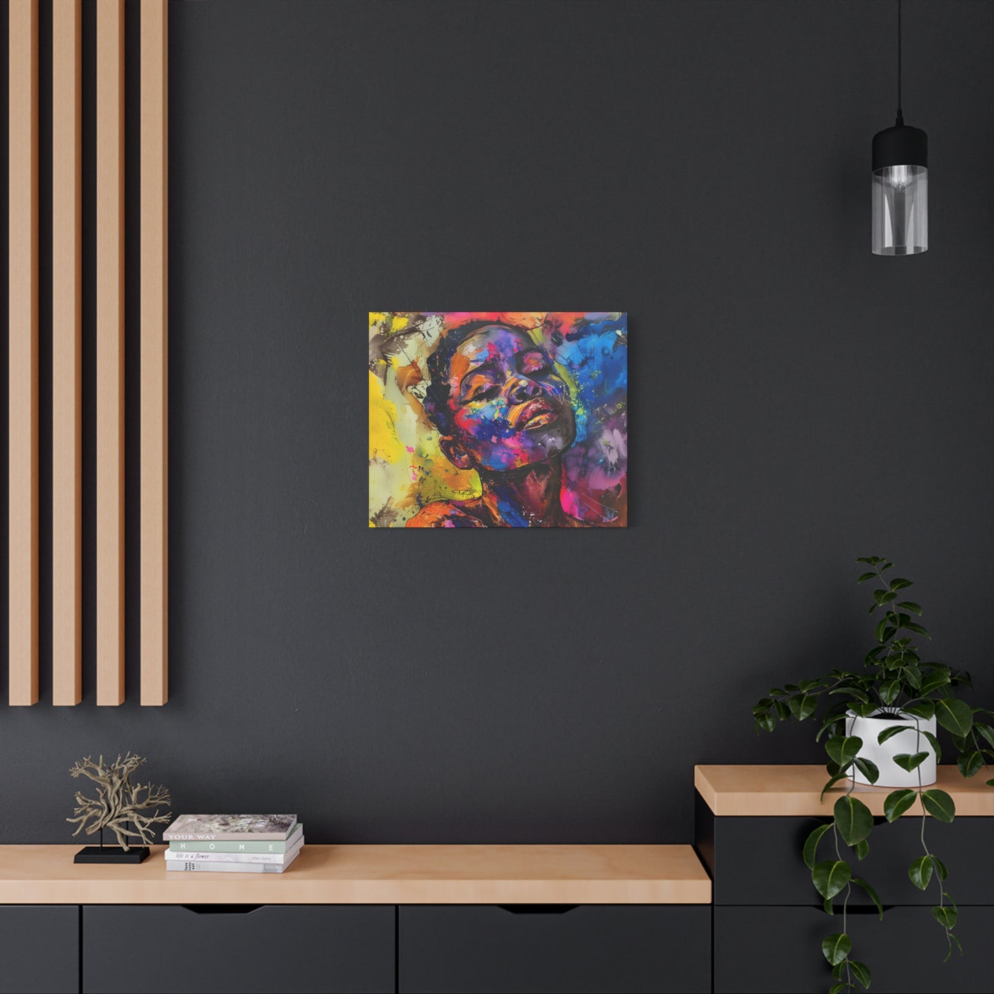 Beautiful and At Peace Afrocentric Black Woman Art Canvas