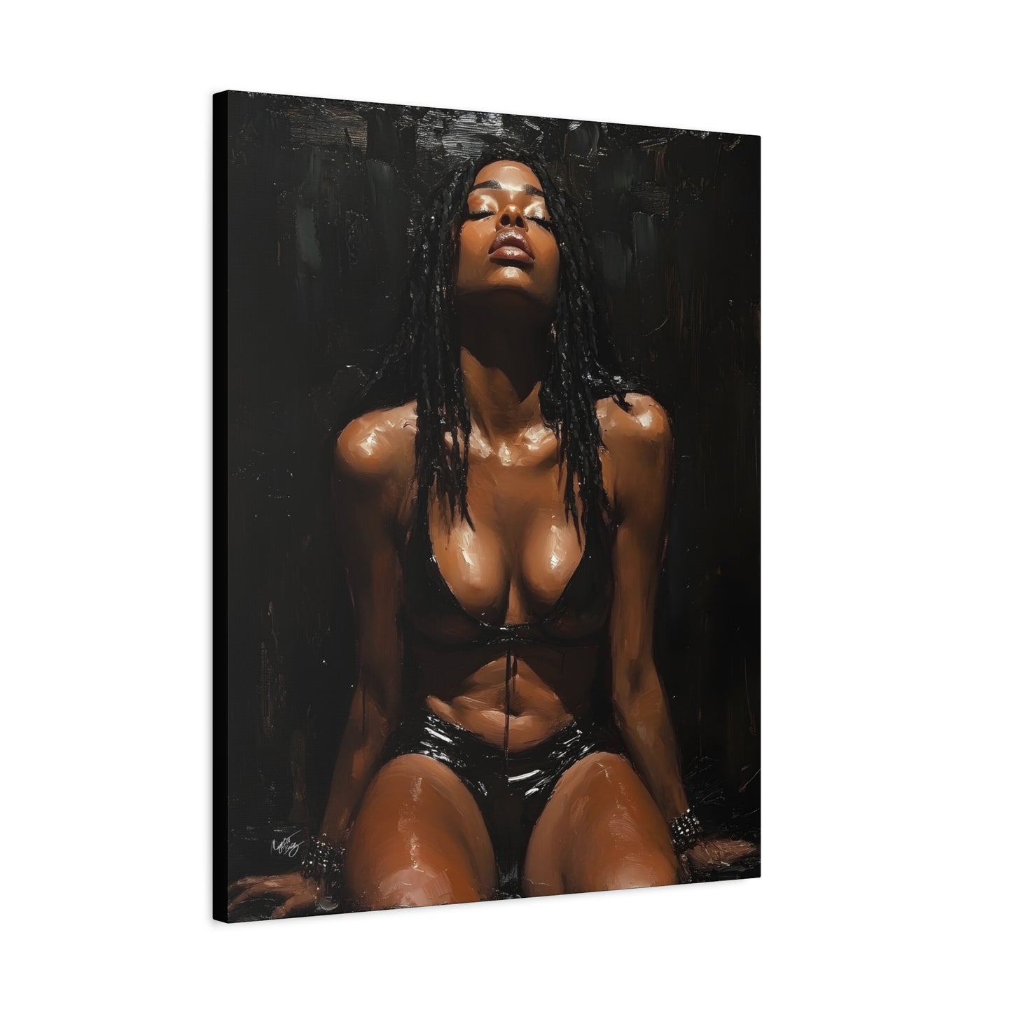 At The End Of The Day Afrocentric Black Woman Art Canvas Wall Print