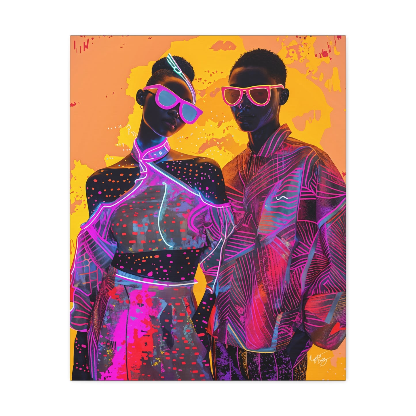 You Know We're Fly Afrocentric Black Abstract Art Canvas Wall Print