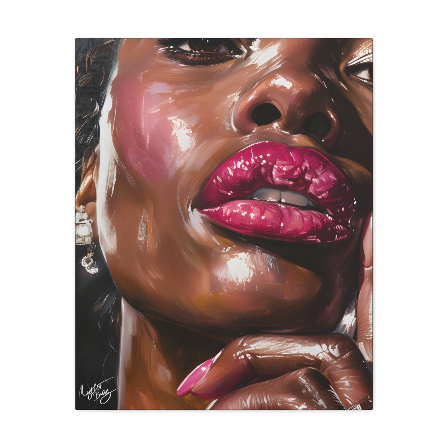 Let Me Tell You A Secret Afrocentric Black Woman Art Canvas Wall Print