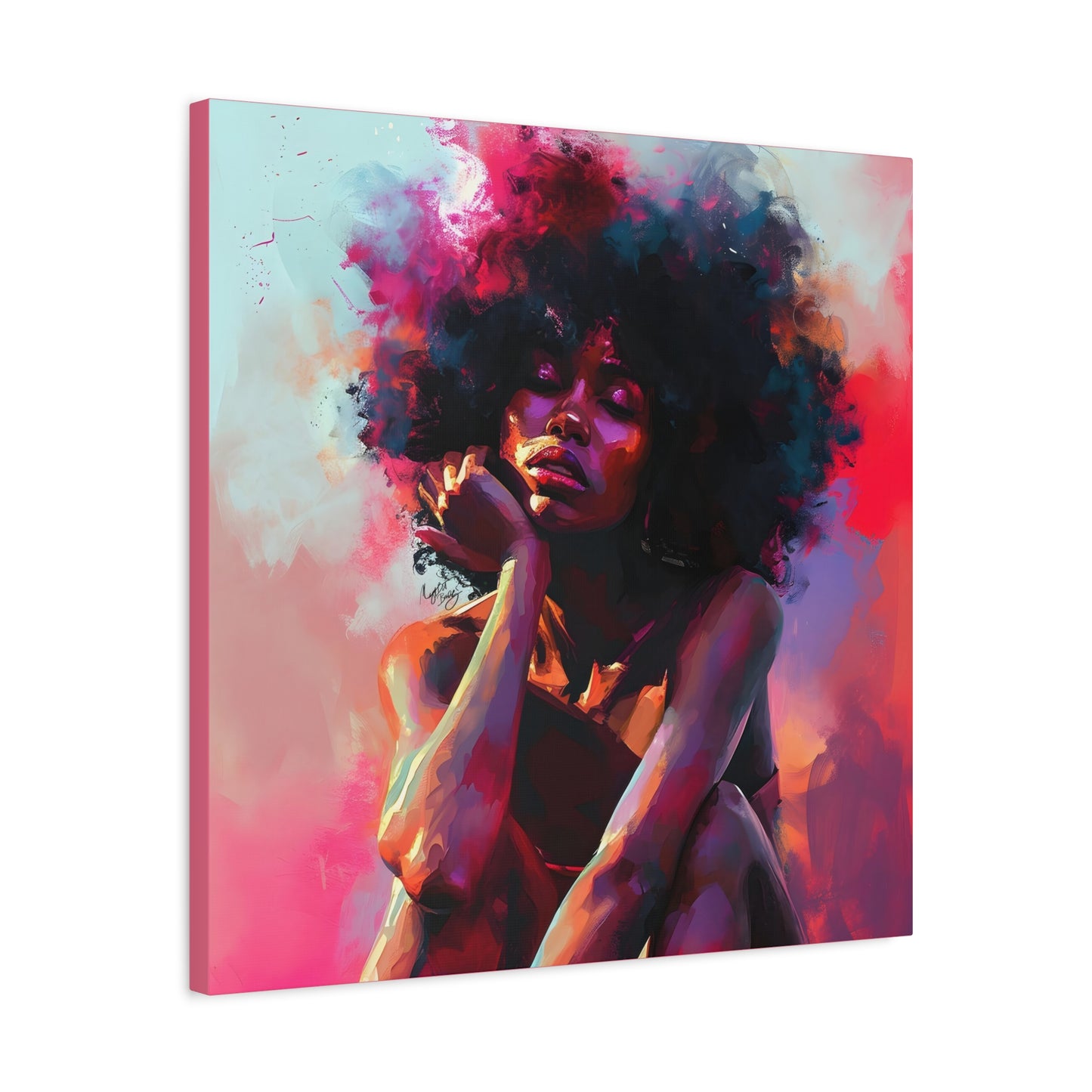 Lord Not Today Afrocentric Black Woman Abstract Art Canvas Wall Print