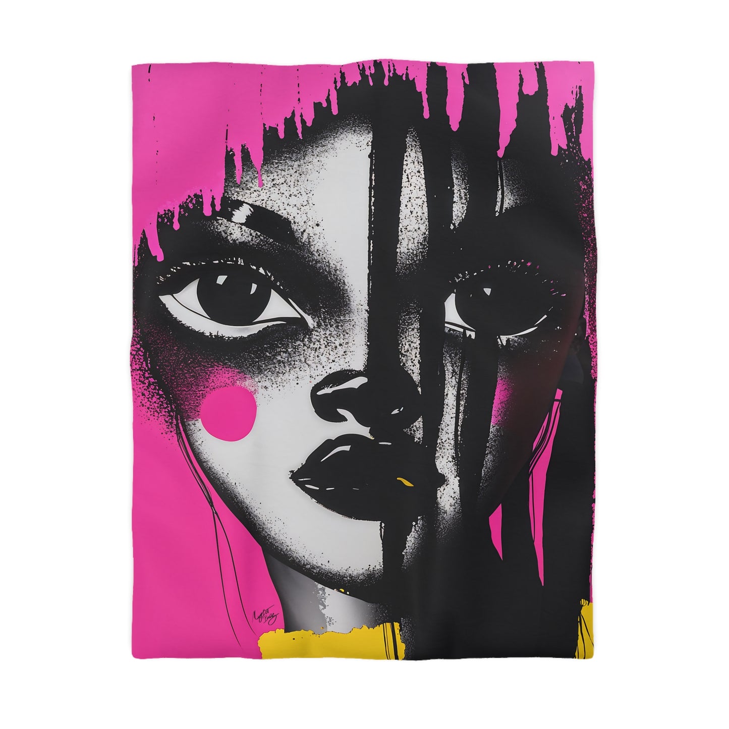 Oversized Thoughts Abstract Black Art Microfiber Duvet Cover
