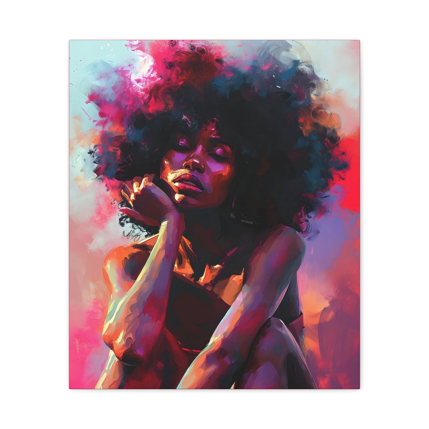 Lord Not Today Afrocentric Black Woman Abstract Art Canvas Wall Print