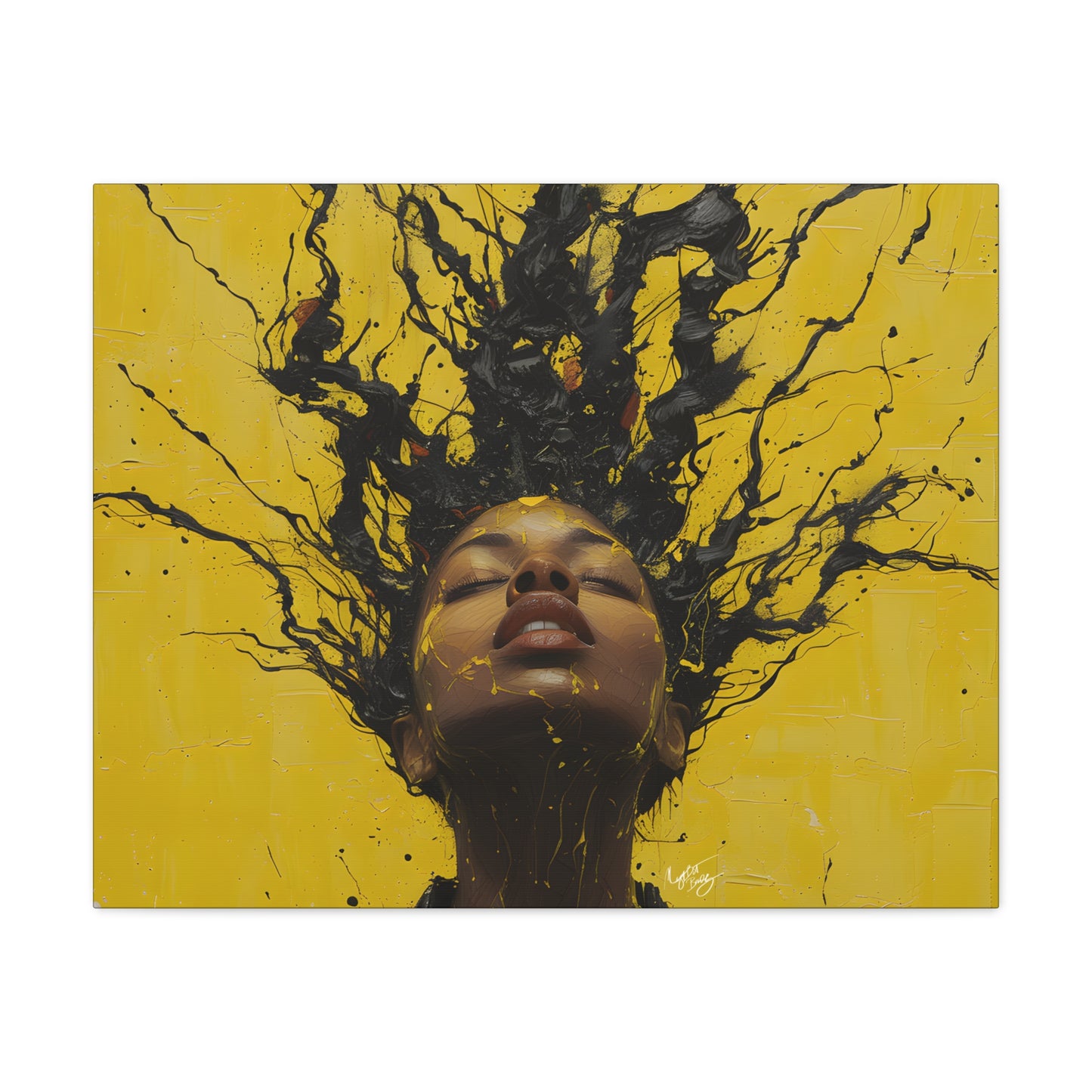 Hype Afrocentric Black Woman Art Canvas Wall Print