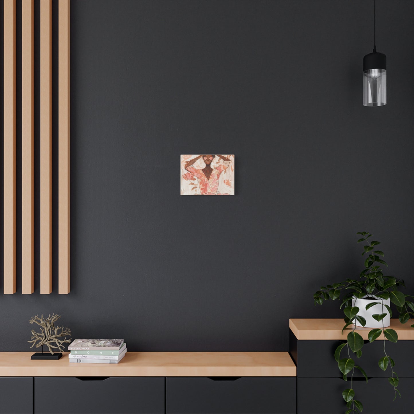 Relax It Will Be Okay Afrocentric Black Woman Abstract Art Canvas Wall Print