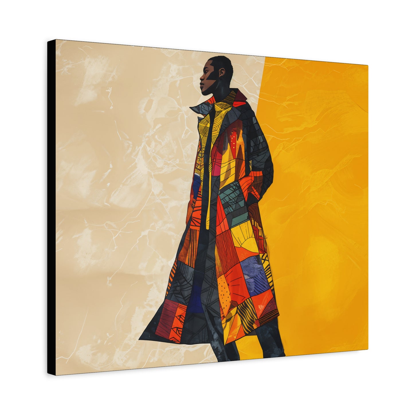 I Am Fashion Forward Afrocentric Black Man Abstract Art Canvas Wall Print