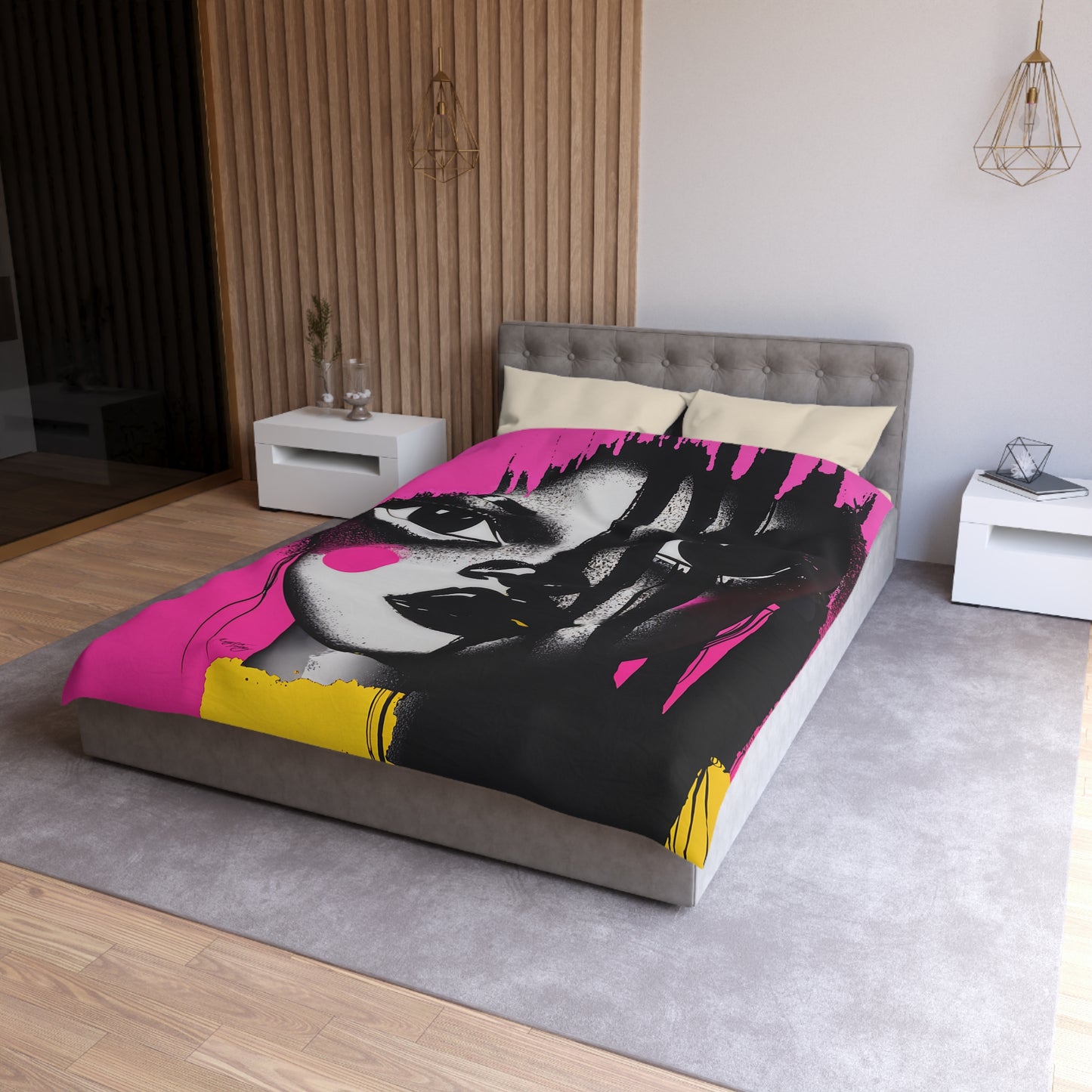 Oversized Thoughts Abstract Black Art Microfiber Duvet Cover
